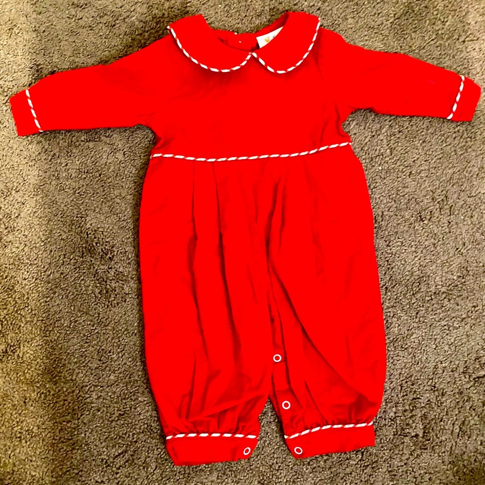 Christmas Red Longall - Shrimp & Grits Kids - 3 Months